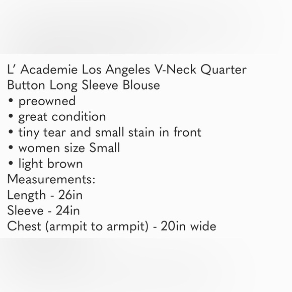 L’Acaddmie Long Sleeve V-neck Button Down Top - Picture 12 of 12
